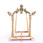 KridayKraft Laddu Gopal Jhulla Palana Metal Gold Plated for Your kanha Metal Krishna jhulla palna Religious Gift Article.