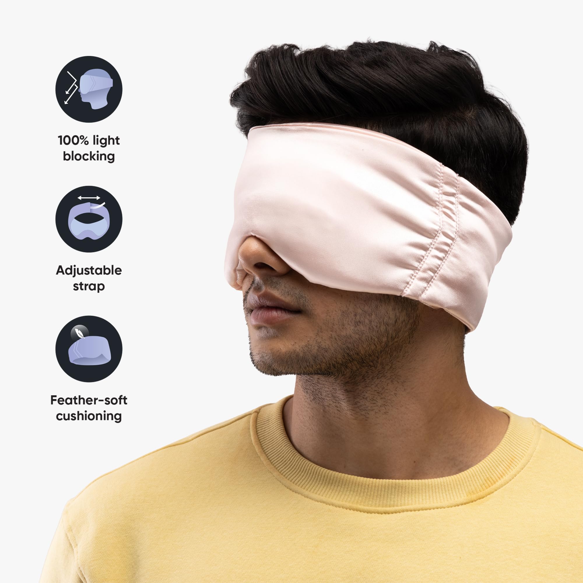 Nenkarn Stuffable Travel Neck Pillow Cover with Eye Mask, No Filler, Black
