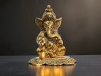 KridayKraft Ganesha Metal Action Statue,Ganpati Murti For Pooja Room & Decor Your Home,Office,Religious Idol Gift Article,Showpiece Figunrines..., 8 Centimeters, Gold
