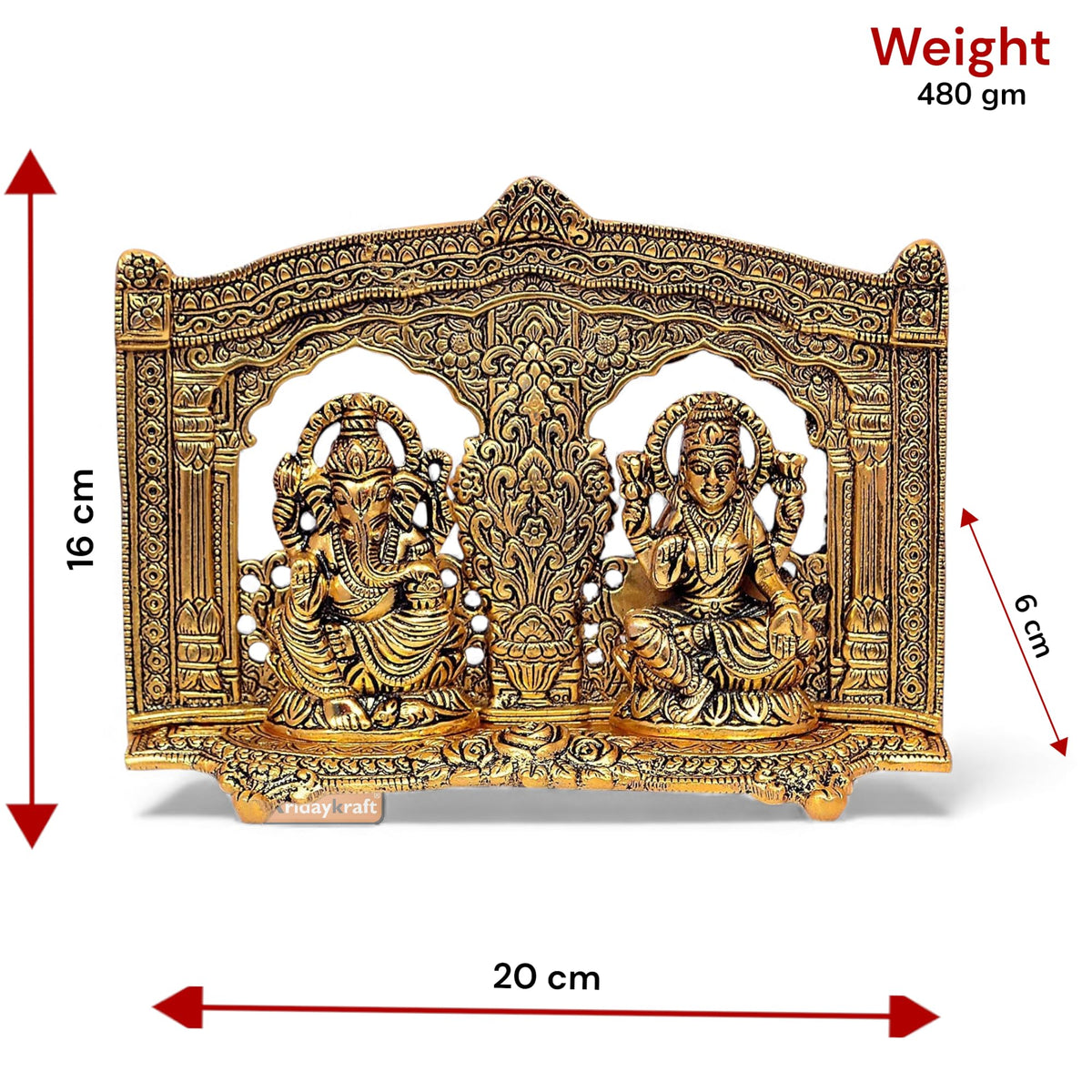 Kridaykraft Metal Laxmi Ganesh Idol Showpiece - Metal Lakshmi Ganesh Statue Diwali Home Decoration Items Lakshmi Ganesh for Diwali puja