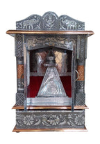 Genaric Vd-Star Aluminium And Copper Oxidized Metal Wooden Handcrafted Designs Temple (Silver And Bronze),H-16In