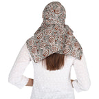 DEEPNYRA - LIVING STYLE Scarf Face Full Covering With Mask Head Hair Wrap Sun Protection For Women Cotton Printed Square All Season Wear (MULTIKATHA)