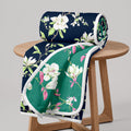 Divine Casa 120 GSM Microfiber Double Dohar | Soft & Lightweight Throw Blanket | Cozy & Breathable | All-Season Comfort | 220 x 205 CM | Floral Pattern | Bristol Blue Kafalo