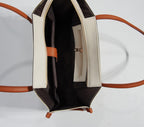 Carrylux Women's Soft & Lightweight Tote Bag | Handbag | 14-inch Laptop Space | Off-White & Tan