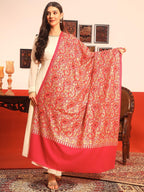 Pashmoda Women Ruhani Fine Wool Nalki Embroidered Shawl (Size: 40x80in, 101x203cm) EMS01