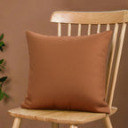 Yellow Weaves Cotton Canvas Decorative Cushion Covers, (24 X 24 Inches), Set of 1, Rust Brown