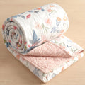 NAYU Cotton Dohar for Single Bed (60x90 Inch) | 150 GSM AC Comforter & Cooling Quilt | Classic Printed Lightweight Reversible Summer Blanket (Pink) Kafalo