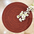 SAPROSE® Polypropylene Multipurpose Round Table Mat (4 pcs Pack, Size: 40cm), Place mat, Side Table Mat, Doilies, Washable 40 cm Size (Burgandy-Tan Melange) Kafalo