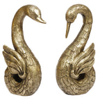 ARTVARKO Brass Swan Pair Statue Duck Pair Idol Vaastu Love Couple Decorative Home Interior Décor Item Feng Shui Handcrafted (LxBxH 9x4x9.5 Inches,4.7Kg)