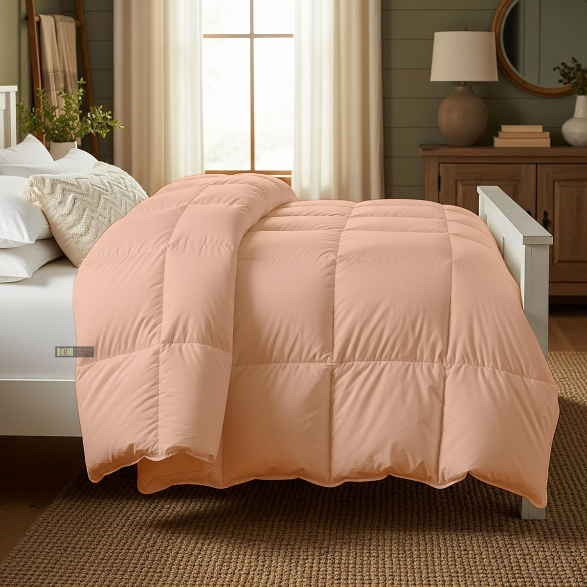Day Care® Cloud Loom 500 GSM Filling Microfiber Comforter | Warm Winter Quilt Blanket Rajai | Soft, Breathable & Durable Bedding | 60x90 Single Bed - Peach