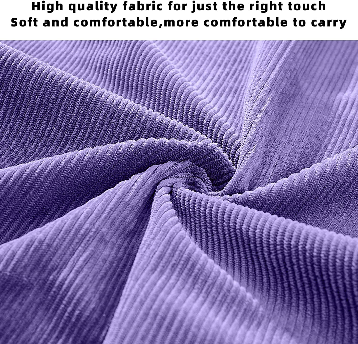 Street27 Korean Canvas Corduroy Tote Bag Casual Work Shoulder Handbags, Multi-Purpose Bag, Sturdy Canvas Bag With Large Capacity, Shopping Bag For Office, College & Daily Use (Purple, Womens)