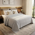 100% Cotton Muslin AC Blanket | 4 Layer Textured Breathable Summer Throw | Lightweight Blanket for AC Rooms | All Season Comfort Dohar | 200x220 cm | Grey Kafalo