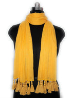 Chandwasia scarves, Viscose Fabric stole & Shawl || Scarf Stoles for Girls/Ladies/Women/Men for Summer & Winters(Yellow)