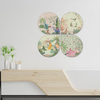Artvibes Mughal Wooden Wall Hanger for Home Decor | Graphic Artwork | Decoration Wall Hanging Items | Wall Sculpture | Aesthetic Wooden Decor | Aesthetic Wall Art | Ideal Gifts (WH_8436N), Set of 4