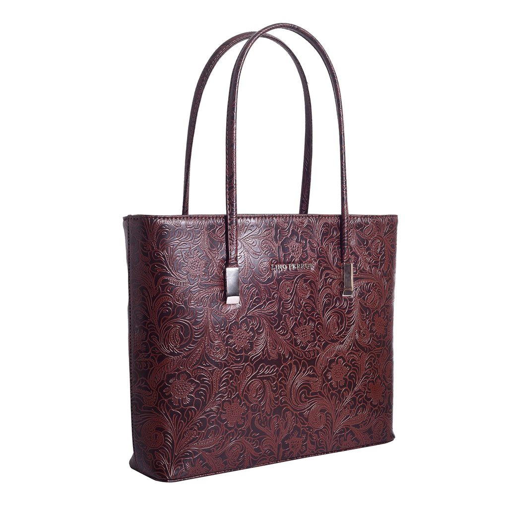 Lino Perros Women's Faux Leather Handbag, Brown