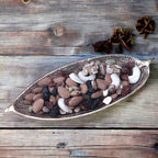 KridayKraft Hand Crafted Metal Leaf Shape Silver Plated Tray Perfect for Home Centre Table Serving Dry Fruits (Silver, Pack of 1)