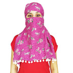 Tolexo Rayon cotton scarf free size with Hook and Loop closer-printed-free size (Pink)