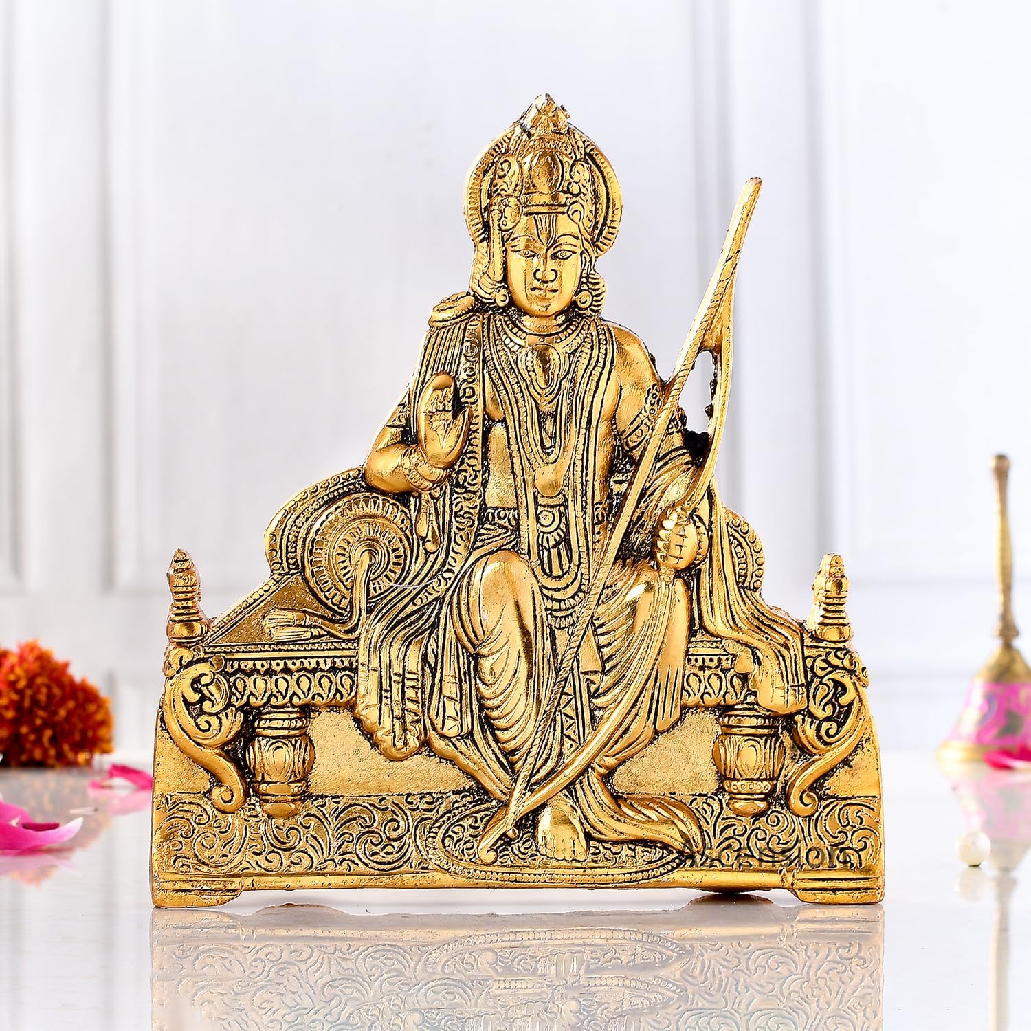 KridayKraft Metal Shree Ram Architectural Model Prabu Shri Ram Bhumi Ayodhya Showpiece for Home Decor, Office | Metal Showpiece Wall Hanging