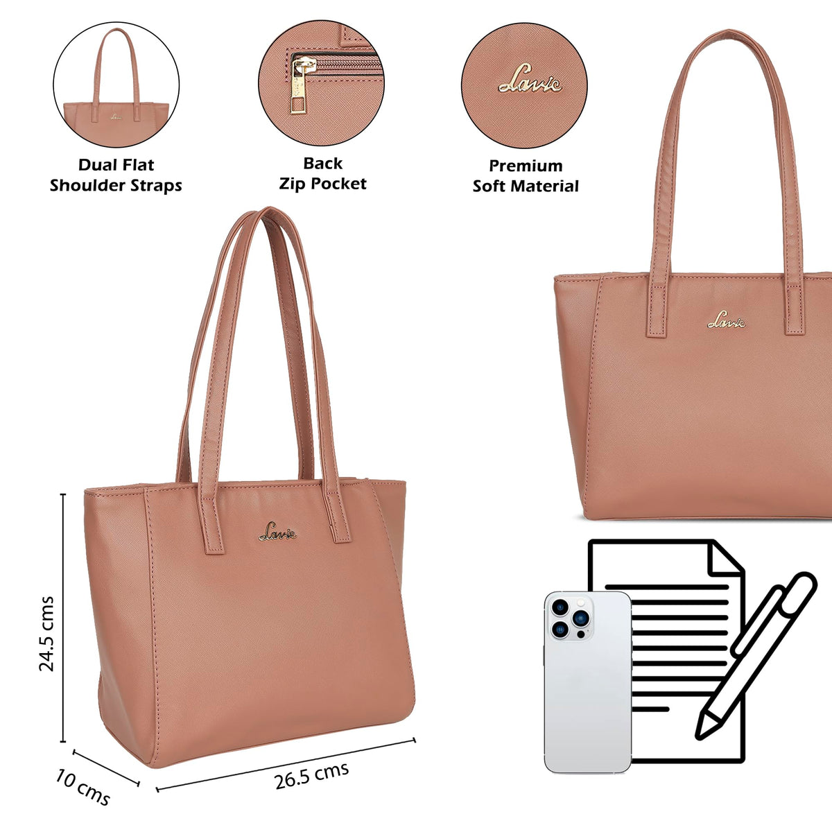 Lavie Women's Betula Tote Handbag | Ladies Purse Handbag | Bag for Women | Rakhi Gift for Sister