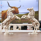 KridayKraft Jumping Horse Set Metal Statue for Wealth,Income,Shining and Bright Future&Table Top Figurine.,Decorative,Feng Shui&Vanstu,Animal Showpiece Figurines (Silver)