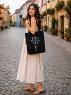 DOODLE Canvas Tote Bag for Women with Zip – Poly Cotton Shoulder Bag with Outer Zip & Inner Pocket for College, Office, Shopping & Travel