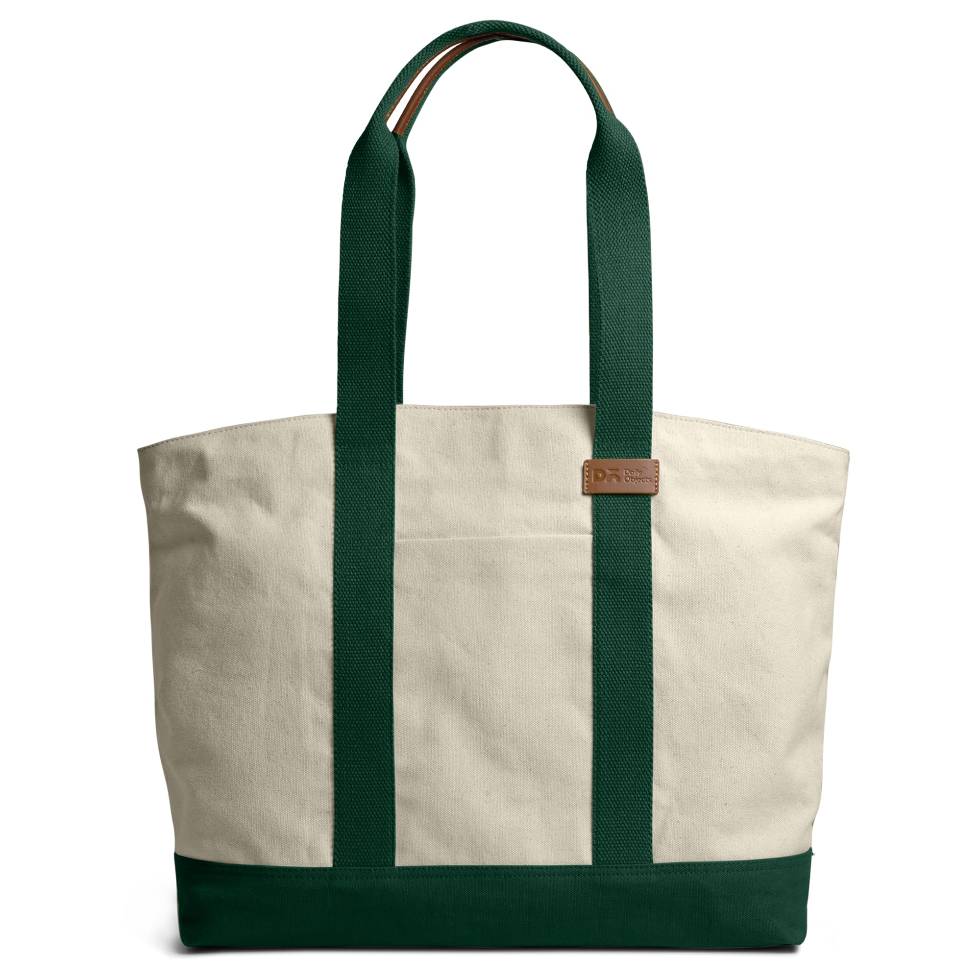 DailyObjects Ivory-Forest Green Field Tote Bag |Canvas Tote Shoulder Bag Fits upto 14 Laptop for Women and Men Work & Daily Use |Handcrafted from premium cotton canvas perfect for Work & Daily Use