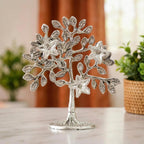 Metal Kalpavriksha Tree Showpiece Trees of Life - Home Decor - Gift for Good Luck Vastu and Fengshui - Best in Living Room Table Decoration with Antique Polish Silver