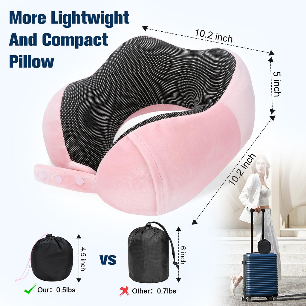VIVITO 2-in-1 Plush Travel Neck Pillow with Eye Mask | Cute Cartoon Round Pillow for Kids & Adults | Soft Sleep Pillow & Light-Blocking Eye Mask for Flight, Train, Car & Home Naps (AnyColor/Pattern, Pack of 1)