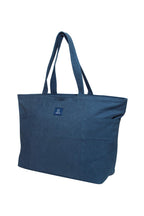 AQVA Unisex Handmade Eco-Friendly Washed Cotton Canvas Reusable Large Tote Bag with Top Zip Closure and Inner Zip Pocket for Grocery, Shopping, Travel, Work, Beach, Lunch (Royal Blue)