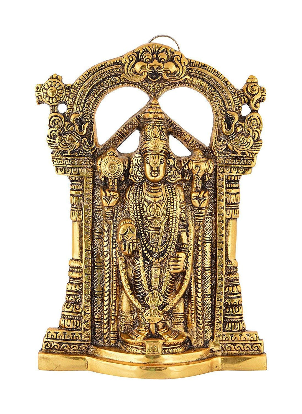 Prince Home Decor & Gifts Metal Sri Venkateswara Idol, 4cm x 24 cm x 17 cm, Golden