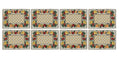 Galaxy Home Decor Dining Table 8 Table Mats ( Mat 13x18 inches ) Washable Cotton Linen Mat Jacquard Fabric, Multicolor (Fruits Design, 8 Mats) Kafalo