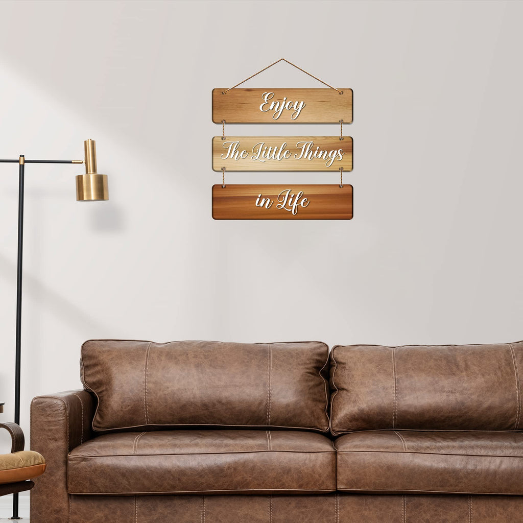 Artvibes Enjoy The Little Things In Life Decorative Wall Hanging Wooden Art | Quotes Decor Item | Wall Illustrations | Office Decor | Wall Art Print | Inspirational quotes | Gift Items (WH_5307N)