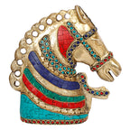 ARTVARKO Brass Horse Face Statue Victory Head Horse Showpiece Fengshui Vastu for Home Decor Living Room.