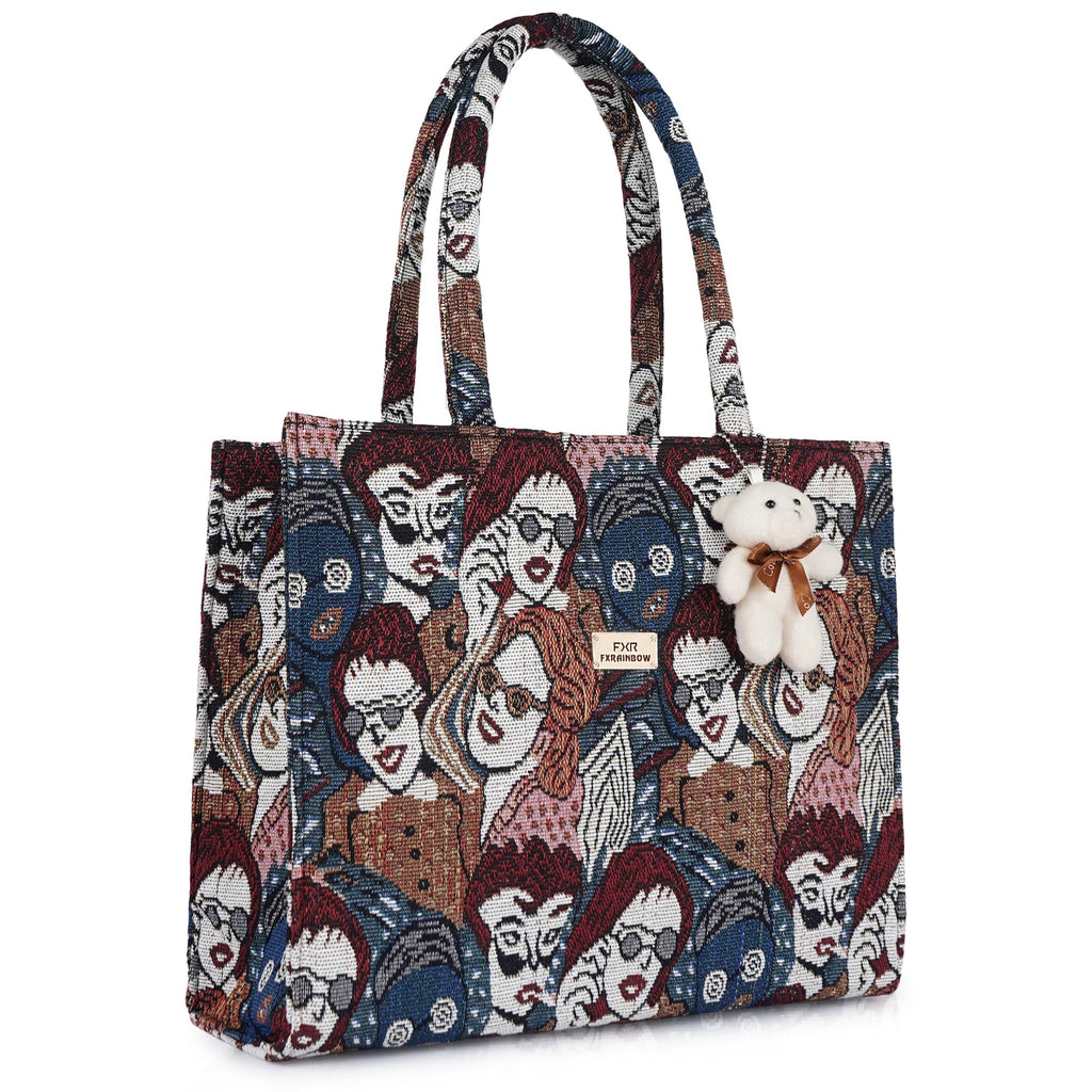 FXR FXRAINBOW Women's Tote Bags - Stylish Handbags for Office, College & Party Use | Spacious & Trendy Shoulder Bag for Work (MAROON)