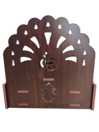FIRKIRI Fully Handmade Beautiful Wooden Home and Office Temple/Pooja Mandir (Multi., 28 X 26.5 X 28 Cm) (1)