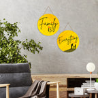 Artvibes Family Is Everything Printed Wooden Wall Hanging | Quotes Decor Item | Wall Accents | Housewarming Gifts | Wall Illustrations | Artworks Hangings | Mdf Wall Decoration (WH_4110N), Set of 2
