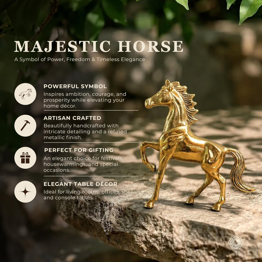 BEHOMA Metal Horse Decorative Figurine Showpiece