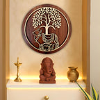 SOLOBOLO Kamdhenu Cow with Calf (Vasu) MDF Spiritual Wall Hanging | Mandir & Home Temple Decor for Pooja Room, Office & Door Entrance (6 Inches)