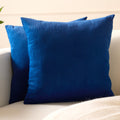 Encasa XO Corduroy Cushion Covers, No Inserts, Set of 2, Navy Blue