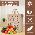 BLACKBOXES Big Eco Cotton Jute Shopping Bags for Carry Milk Grocery fruits Vegetable with Reinforced Handles jhola Bag - Kitchen Essential (13x16x6.5-inches) (5)
