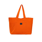 AQVA Cotton Canvas Tote Bag for Women & Girls | Shoulder Bag with Magnetic Button Closure & Solid Colour | Multipurpose Shopping, Travel, Beach, Office Bag | Good Gift Choice for Women (Orange)