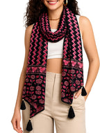 GALE GIRLS Cotton Scarf For Women Stylish|Beach Tassel Printed Scarf|Multicolor|Easily fits 180 * 50cm|70x20 Inch