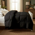 Day Care® Cloud Loom 500 GSM Filling Microfiber Comforter | Warm Winter Quilt Blanket Rajai | Soft, Breathable & Durable Bedding | 60x90 Single Bed - Black Kafalo