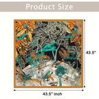 ULOS Women's Printed Shiny Dubai Style Luxury Floral Pattern Satin Head Scarf - Neck Scarf (Square)