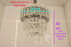 swanart Zephyra Rotating Crystal Chandelier with Multi Color LED, Bluetooth Music System, 3-Tier K9 Crystal Ceiling Light for Living Room, Bedroom & Luxury Interiors