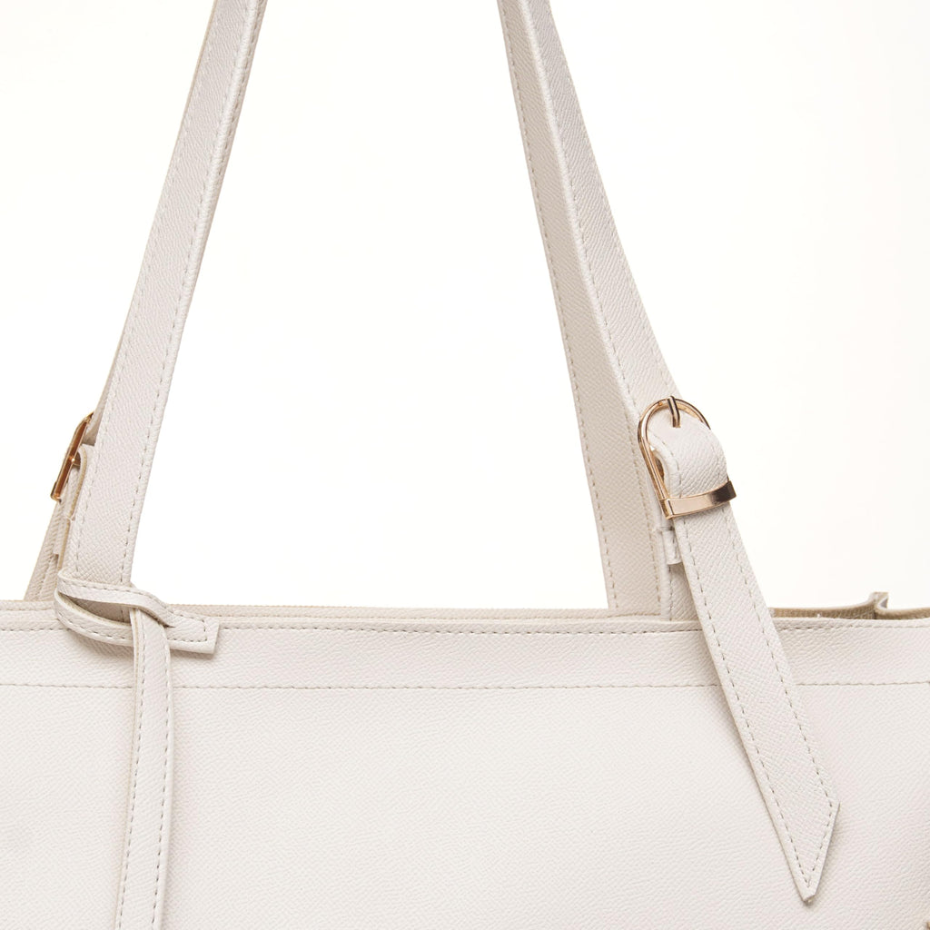 Carrylux Women's Soft PU Tote Bag | Large Single Compartment Shoulder Handbag with Adjustable Strap | Office, College & Casual (Cream)