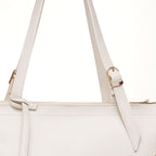 Carrylux Women's Soft PU Tote Bag | Large Single Compartment Shoulder Handbag with Adjustable Strap | Office, College & Casual (Cream)