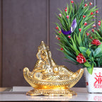 KridayKraft Gold Plated Antiques Finish Nav Ganesha ji for Pooja Room Decorative Showpiece for Home, Office & Table.Exclusive Gifts of Corporate Gift,Diwali,House Warming Gift,Wedding Gifts...