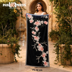 Pick Ur Needs Summer Silk Floral Printed Scarf for Womens & Girls Elegant Neck, Head & Shoulder Wrap Soft Lightweight Fashion Stole