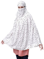 7 season's Cotton Long Scarf Cum Mask Universal Size Usable For Vehicle Driver For Sunlight UV Protection White Printed Design For Girl & Women (Long Black Star), Female